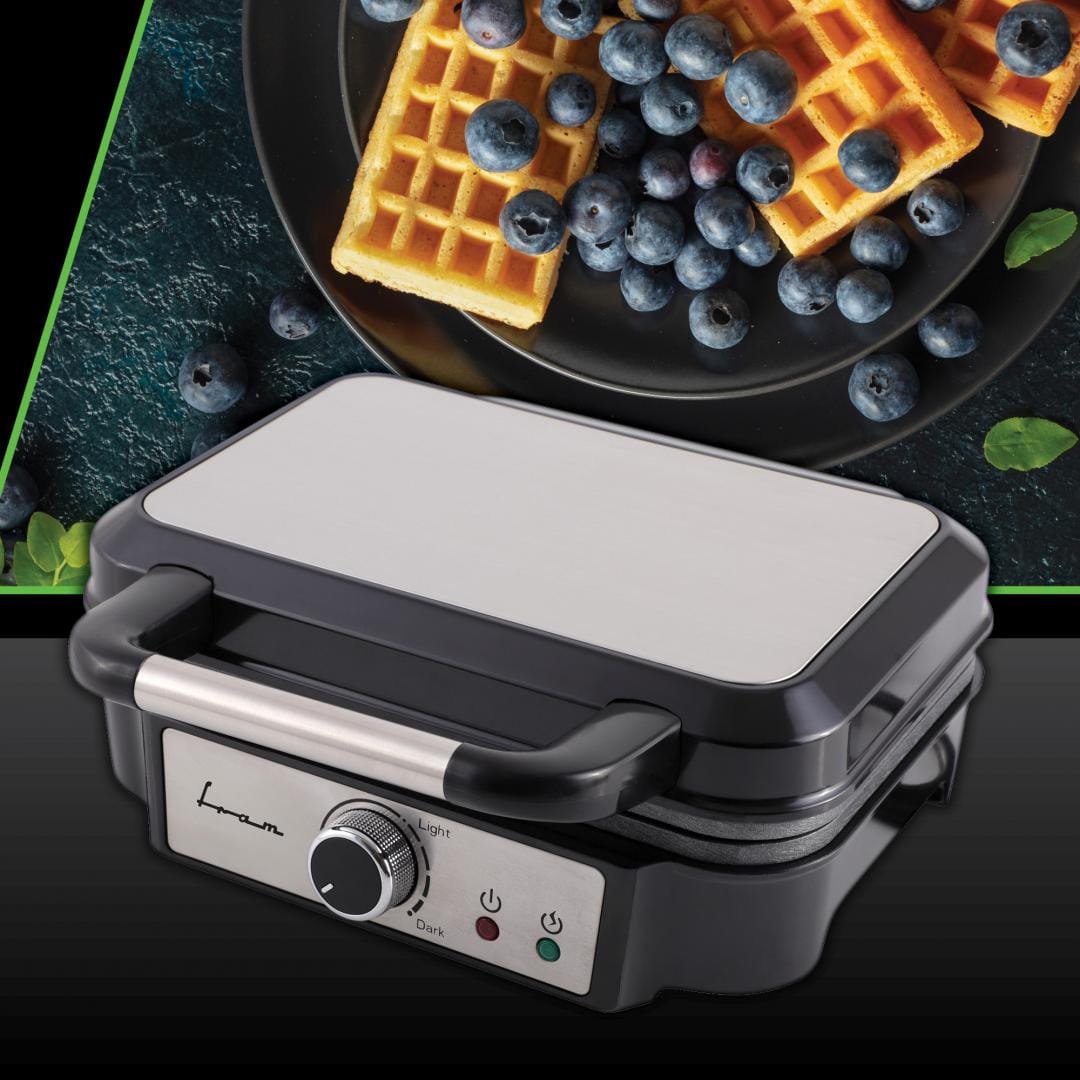 Fram Aparat de facut gofre Aparat de Facut Gofre FRAM FAG-M1000BKSS | 1000W, Placi Antiaderente, Inox