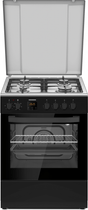 Heinner Aragaz Aragaz Mixt Heinner HFSC-S66FDCC-IBK | 4 Arzatoare Gaz, Cuptor Electric, Negru, 60x60x83cm