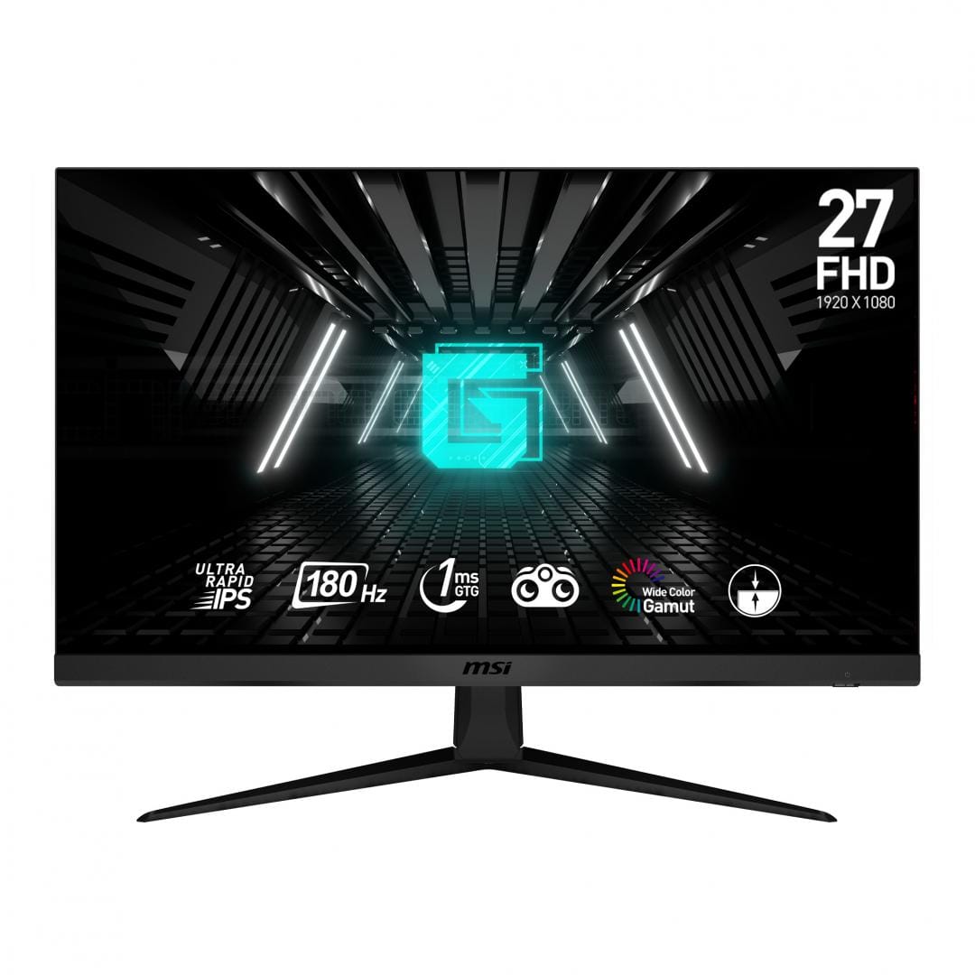 MSI Monitor MSI 27" G2712F, Diagonal (inch): 27, Diagonal (cm): 69, Aspect ratio: 16:9, Panel: IPS, Resolution: 1920x1080, Refresh Rate: 180Hz, Response time GtG: 1ms, Brightness (max): 300 cd/m², Contras