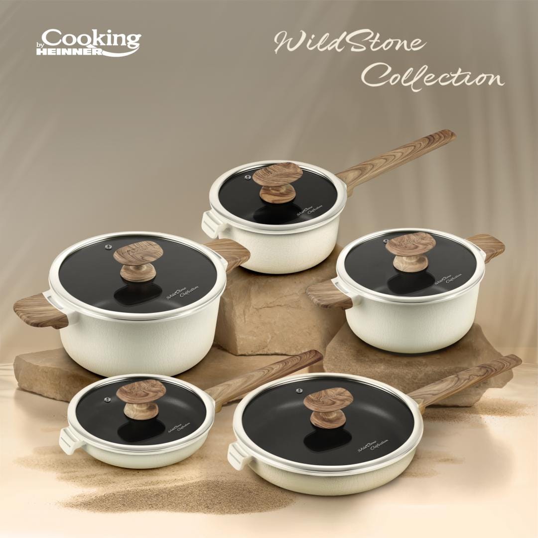 Heinner Caserola gatit Caserola Aluminiu Heinner HR-JLG-WC18 | 18x9cm, Cu Capac, Wild Stone