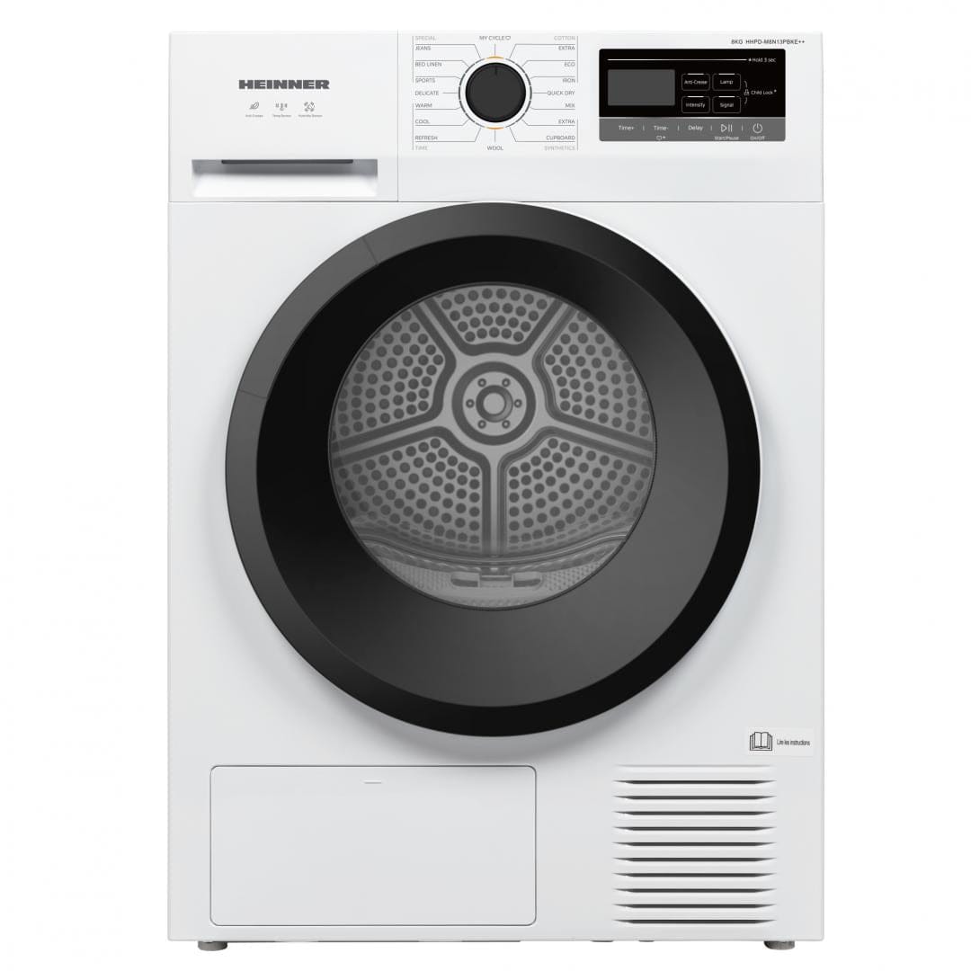 Heinner Uscator de rufe Uscator de Rufe Heinner HHPD-M8N13PBKE++ | 8kg, Pompa de Caldura, A++, Alb, 59.5x66x84.5cm