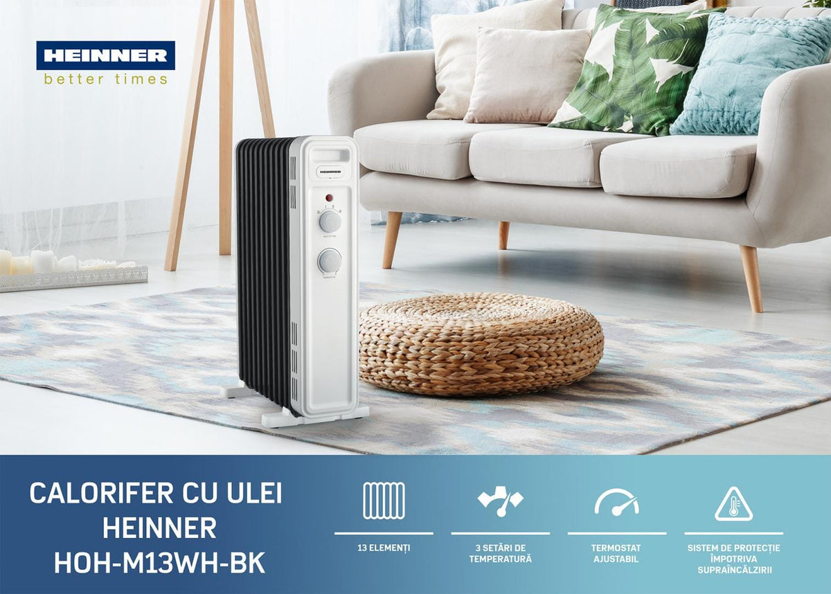 HEINNER CALORIFER CU ULEI HEINNER HOH-M13WH-BK