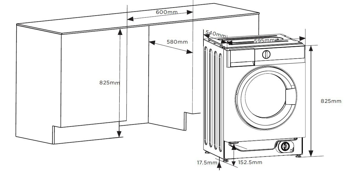 Heinner Masina de spalat rufe Masina de spalat rufe incorporabila Heinner HWM-BI814IVA+++ | 8kg, 1400RPM, A+++, 59.5x54x82.5cm