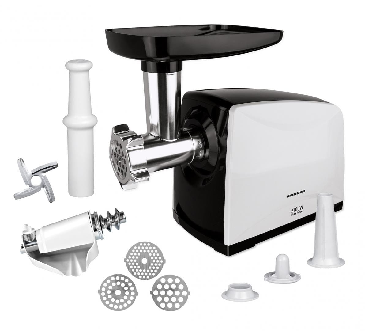 Heinner Masina de tocat Masina de Tocat Heinner MG-2100BKWH | 2100W, Accesorii Incluse, Negru/Alb