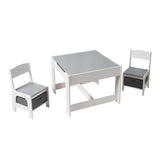 Set Masuta și 2 Scaune pentru Copii, Alb Mdf, U-grow