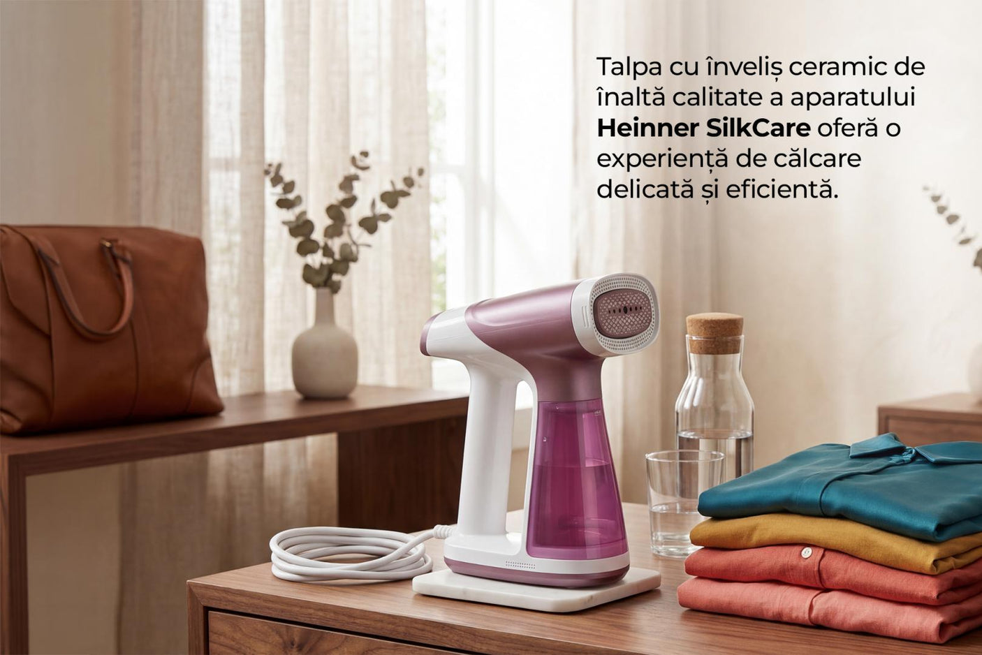Aparat de călcat vertical cu funcție vacuum HEINNER SilkCare HGS- A1500VPNK