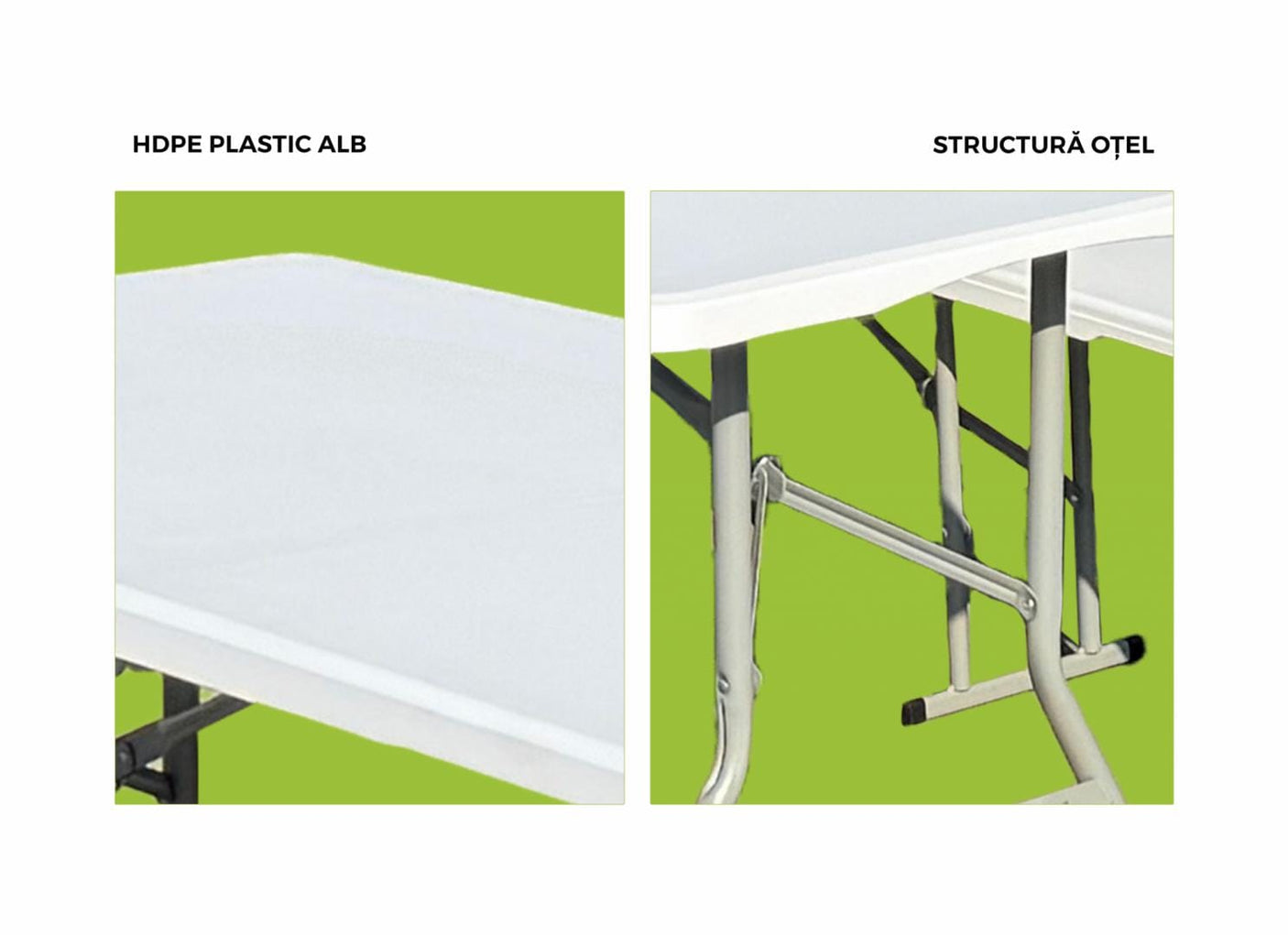 Heinner Set masa pliabila Set Masa Cu 2 Banci Heinner DMBP001 | Plastic, Pliabil, Portabil