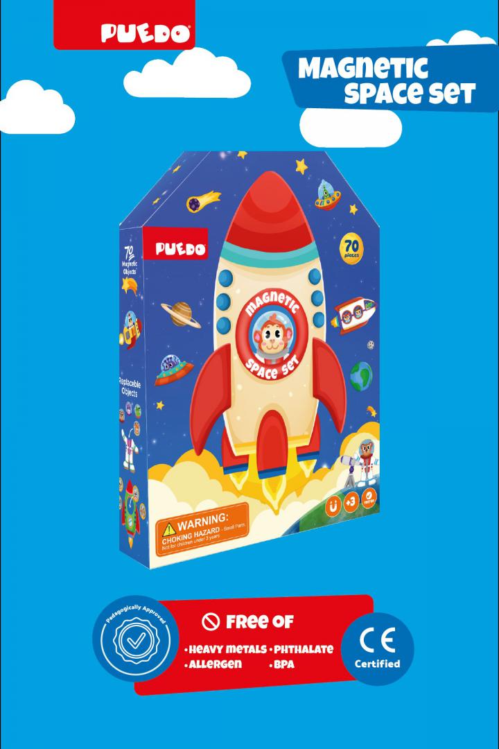Set Magnetic din Spuma EVA, Spatiul Cosmic, Puedo — Puedo Toys