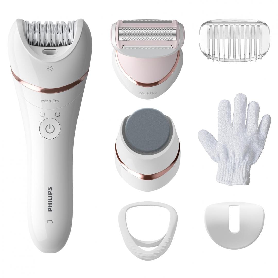 Philips Epilator Epilator Philips BRE730/10 | Umed/Uscat, 32 Pensete, 7 Accesorii, 2 Viteze