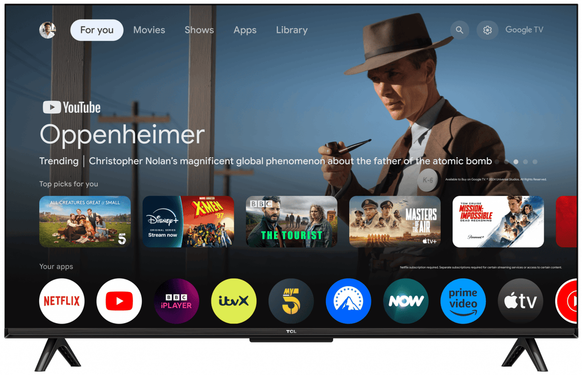 TCL Televizoare Televizor LED TCL 43P69K, 109 cm, 4K, Smart Google TV