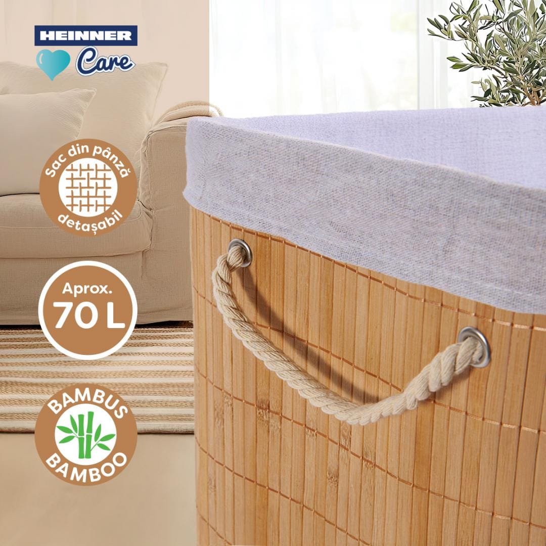 Heinner Cos de rufe Cos Rufe Heinner HR-FM-CR40 | Bambus, 40x30x60cm, 70L, Dreptunghiular