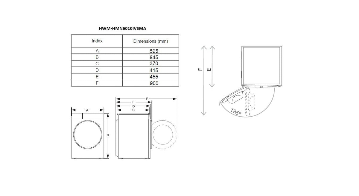 Heinner Masina de spalat rufe [RESIGILAT] Masina de Spalat Rufe Slim Heinner HWM-HMN6010IVSMA | 6kg, 1000rpm, A, Inverter, 59.5x45.5x84.5cm