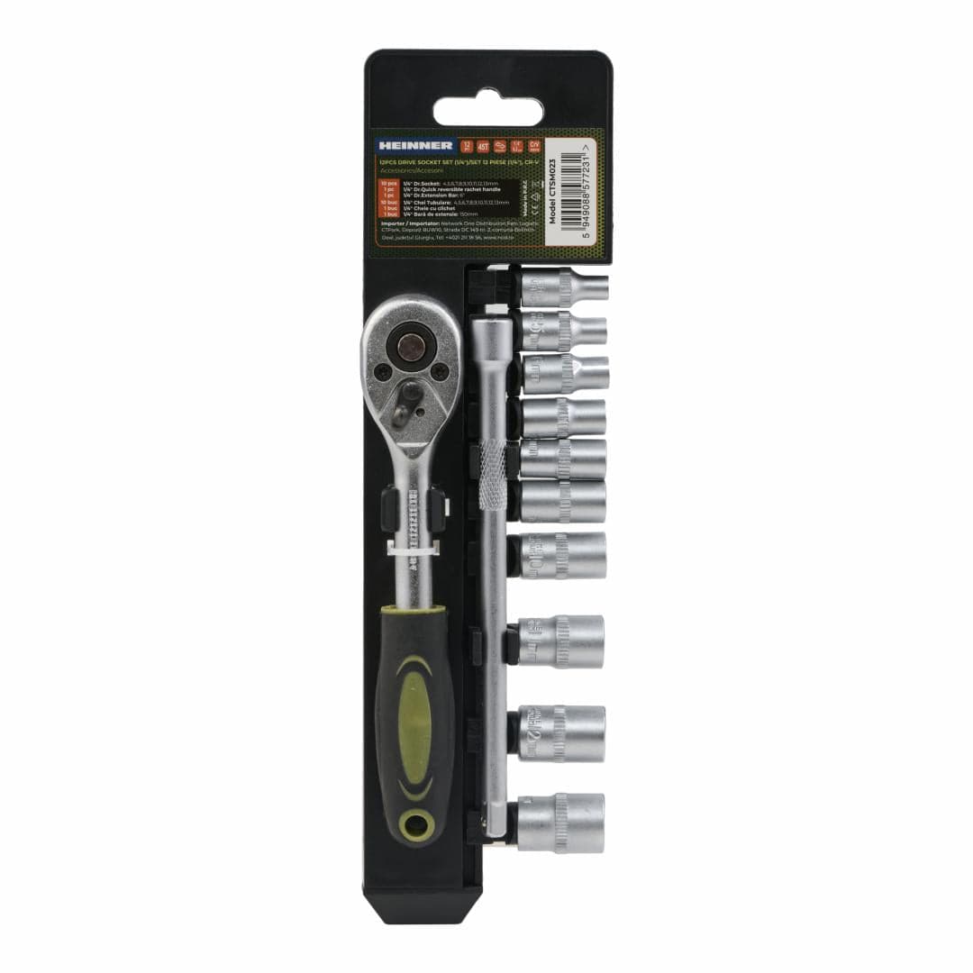Heinner Set scule Set Scule Heinner CTSM023 | 12 Piese, 1/4", CR-V
