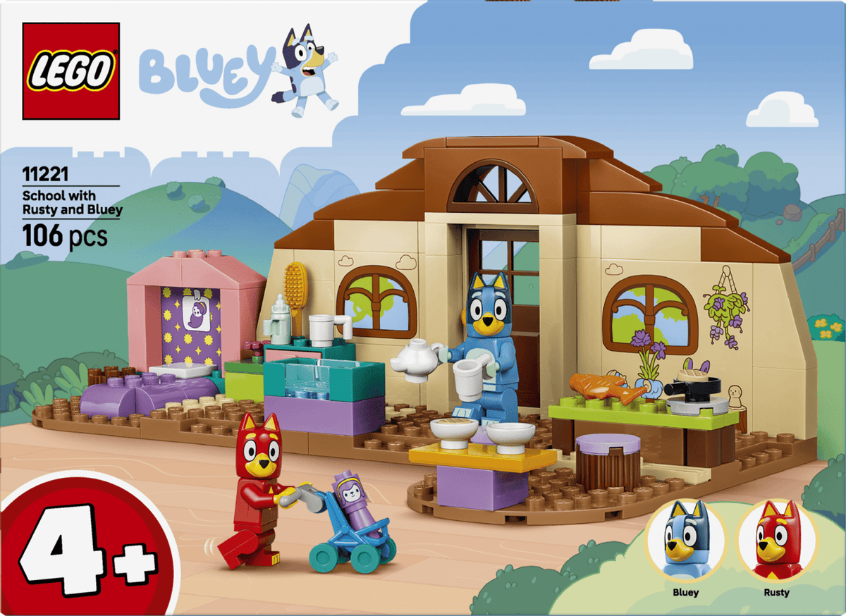 Lego Jucării Set Constructie LEGO Bluey 11221 | La Scoala cu Rusty si Blue
