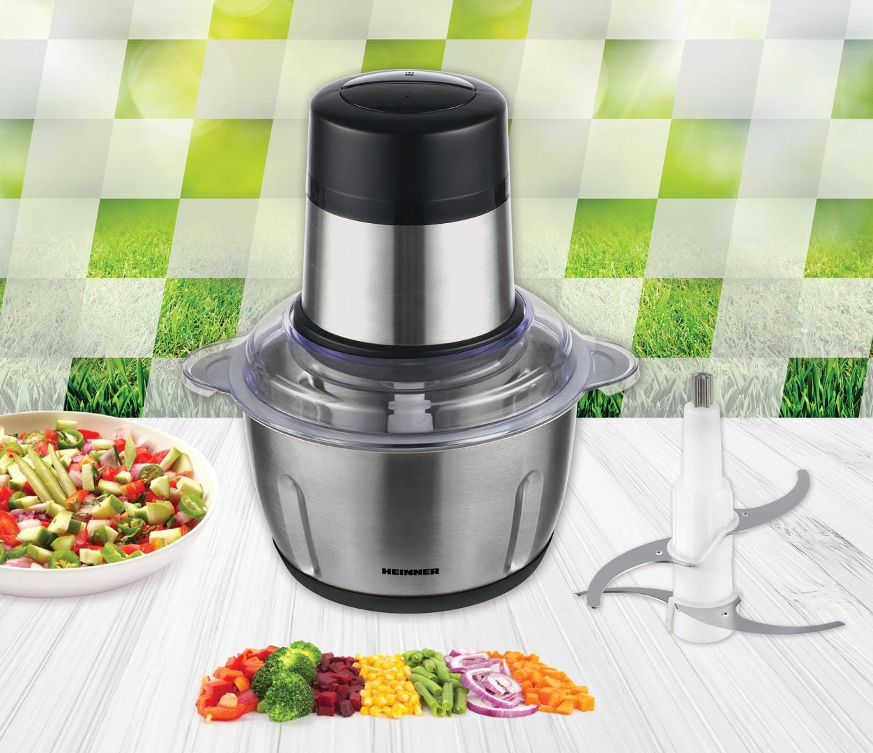 Heinner Tocator Tocator de Legume Heinner HMC-D300SS | Inox, 300W, 3 Viteze
