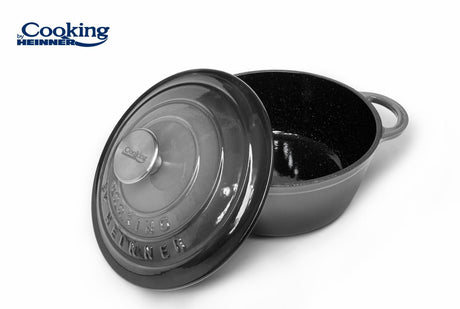 Heinner Cratita Cratita Heinner HR-ZVC-C22 | 22cm, 2.9L, Fonta Emailata, Capac, Marble Grey