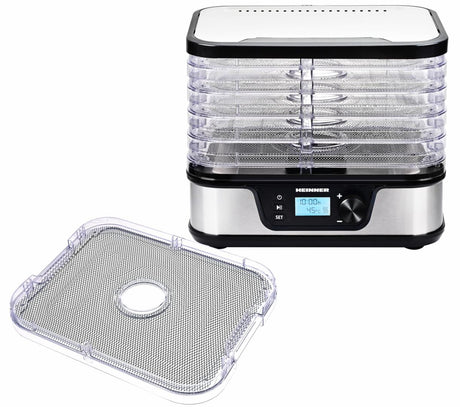 Heinner Deshidrator Deshidrator Heinner HFD-K380DSS | 380W, 5 Tavi, Display Digital, Inox