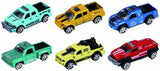 Macheta Die Cast, Set 3 Camionete, Scara 1/64, 7.5CM, Diverse Modele și Culori- Bleu, Portocaliu, Albastru, Turquoise, Galben, Rosu, Roz, Verde, Turqu