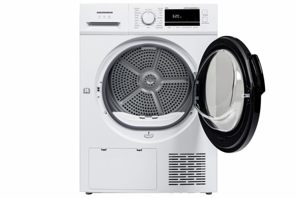 [RESIGILAT] Uscator Rufe Heinner HHPD-M9G5PBKD++ | 9kg, Pompa Caldura, Clasa D, 16 Programe, 59.5x67.5x85cm