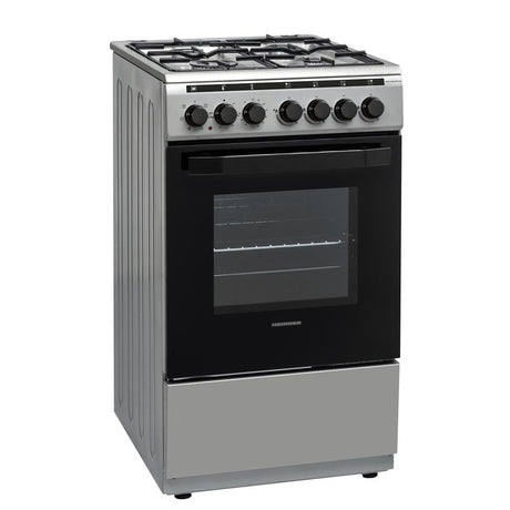 Heinner Aragaz Aragaz Mixt Heinner HFSC-V60LITGC-SS | 60cm, 4 Arzatoare Gaz, Cuptor Electric, Inox, 50x60x85cm