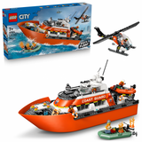 Barca de Salvare și Elicopter Ale.pazei de Coasta LEGO60504