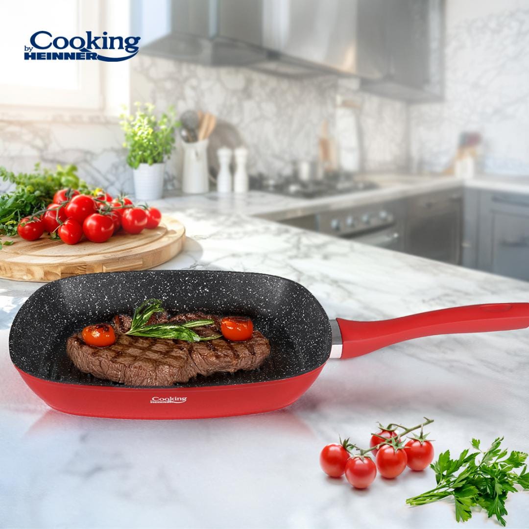 Heinner Tigaie Tigaie Grill Heinner HR-BET-ED28 | 28cm, Aluminiu Forjat, Red Stone