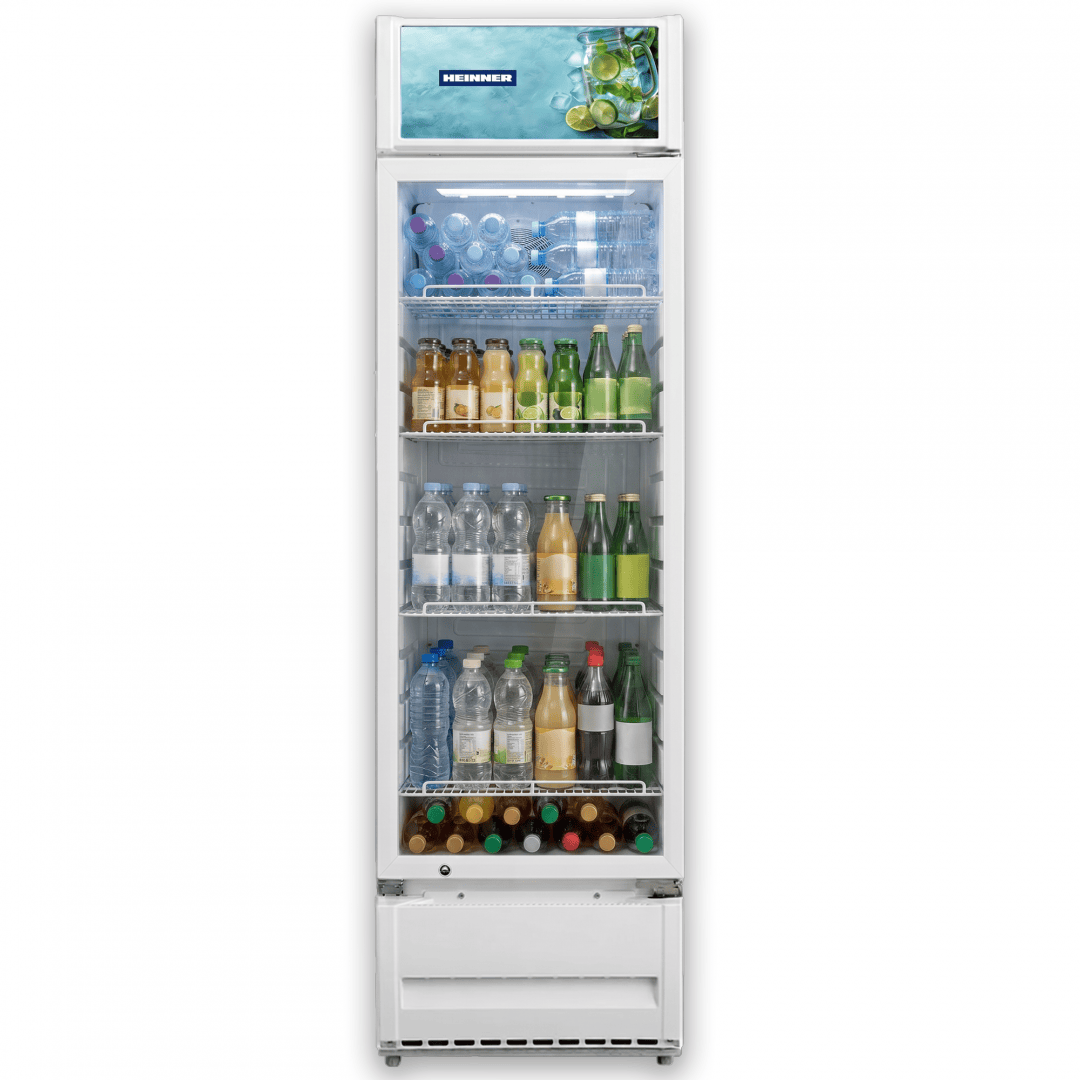 Heinner Resigilat - Vitrina frigorifica [RESIGILAT] Vitrina Frigorifica Heinner HSC-M265WHB | 265L, 306 Sticle, Clasa B, LED