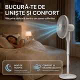 [RESIGILAT] Ventilator Heinner HSF-L360WH | 2 in 1, Oscilare 360°, Timer 8h, Control Digital, Telecomanda