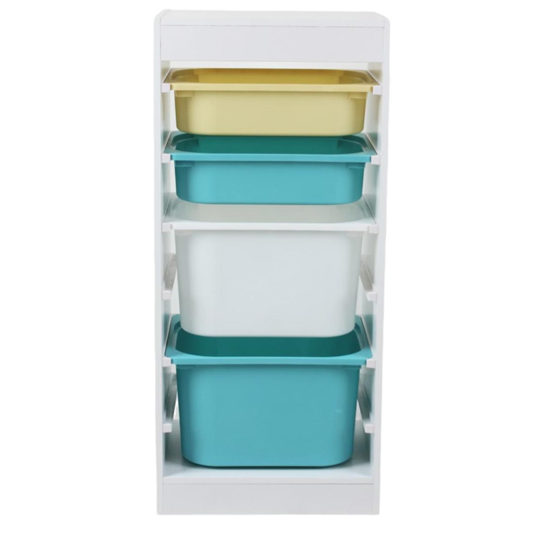 Raft Depozitare cu 4 Cosuri Colorate, U-grow