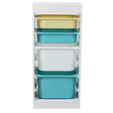 Raft Depozitare cu 4 Cosuri Colorate, U-grow