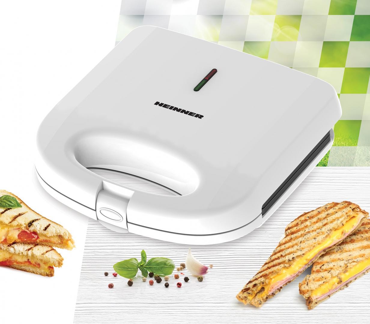 Heinner Sandwich maker Sandwich Maker Heinner SM-K750FGWH | 750W, Placi Detasabile, Alb