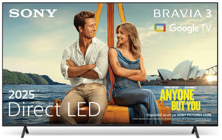 Sony Televizor Sony BRAVIA 3 LED 50S35, 126 cm, Smart Google TV, 4K Ultra HD, Clasa E