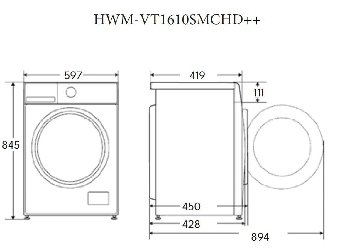 Heinner Resigilat - Masina de spalat rufe [RESIGILAT] Masina de spalat Heinner HWM-VT1610SMCHD++ | 6kg, 1000RPM, A++, Alb, 59.7x41.7x84.5cm