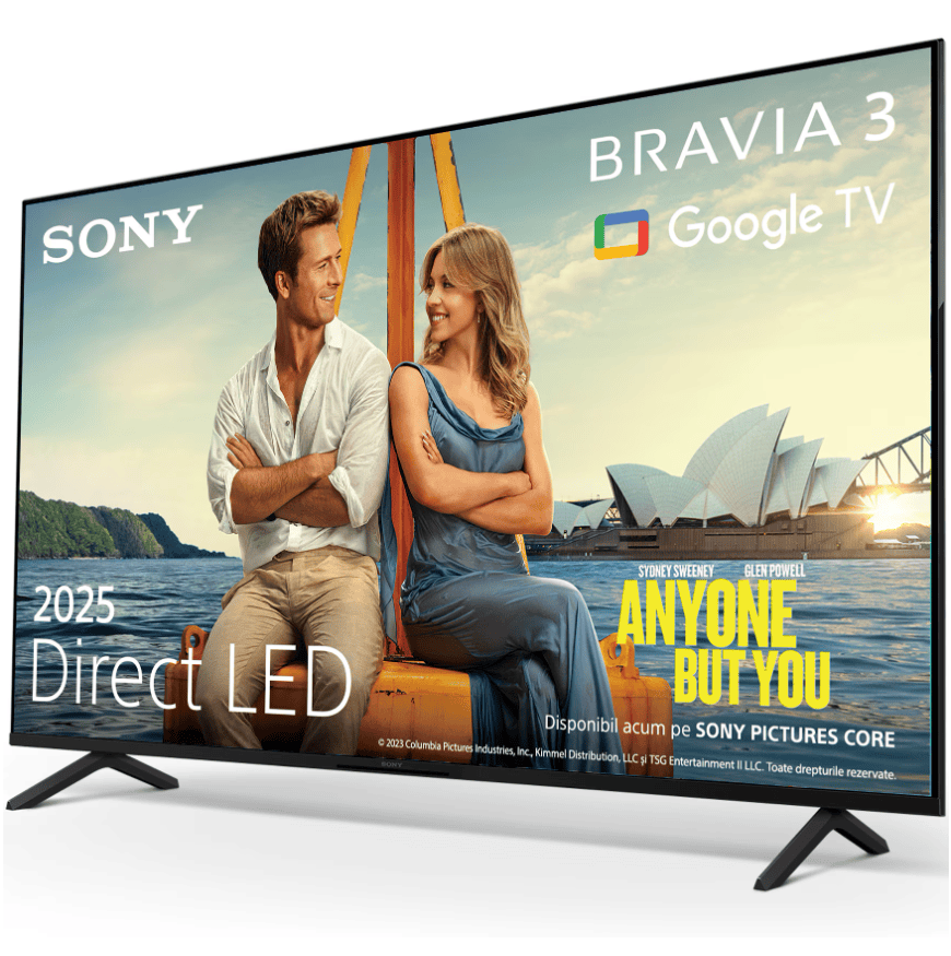 Sony Televizor Sony BRAVIA 3 LED 65S35, 164 cm, Smart Google TV, 4K Ultra HD, Clasa E