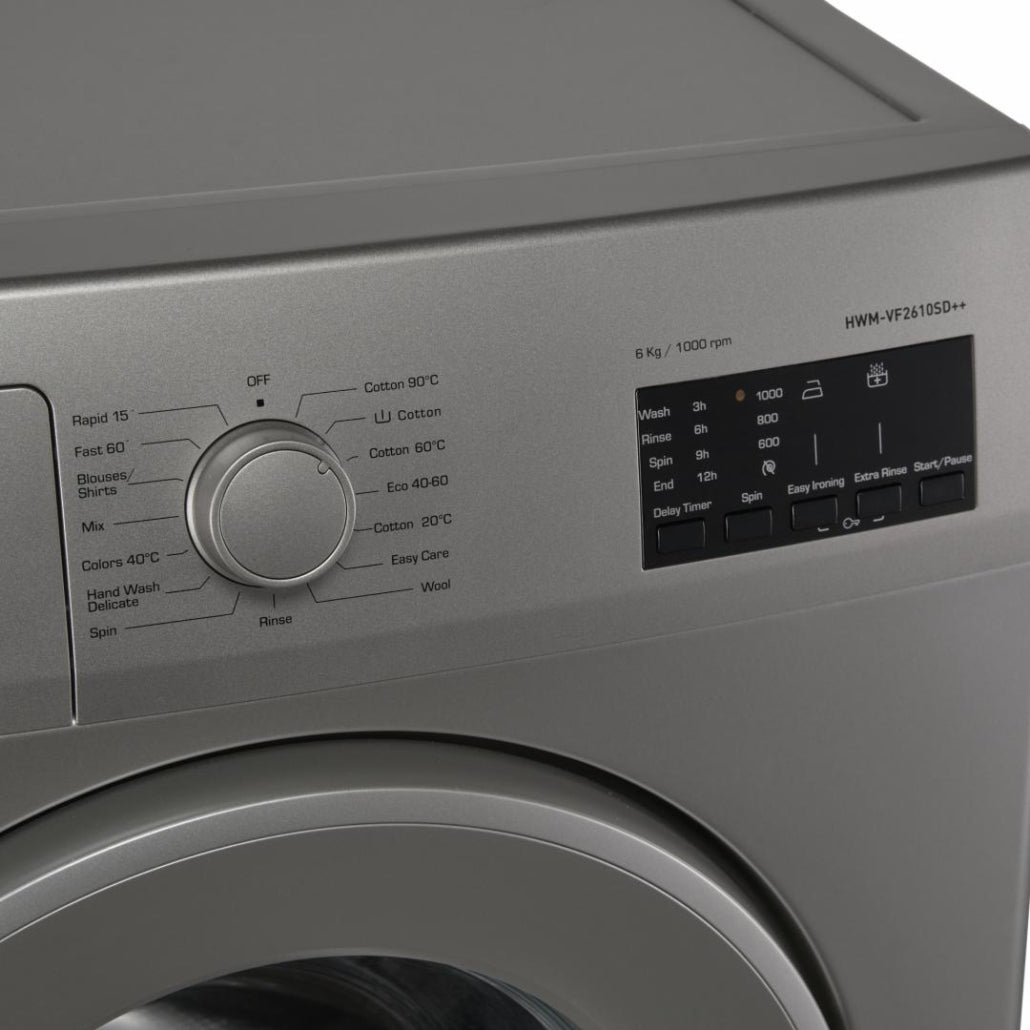 [RESIGILAT] Masina de spalat rufe Heinner HWM-VF2610SD++ | 6kg, 1000RPM, Clasa D, Alb, 59.7x49.7x84.5cm