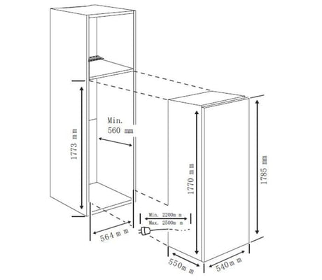 Heinner Congelator vertical Congelator Vertical Heinner HFF-BIM212NFCE++ | 212L, No Frost, Clasa E, Incorporabil