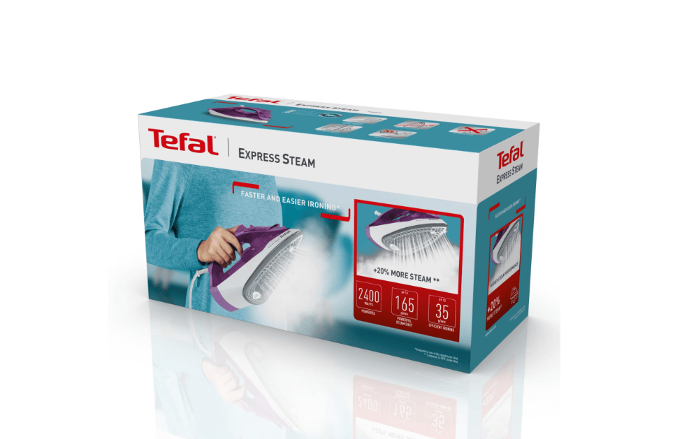 Tefal Fier de calcat Fier de Calcat Tefal Express Steam FV2836E0 | 2400W, 165g/min, 270ml, Violet