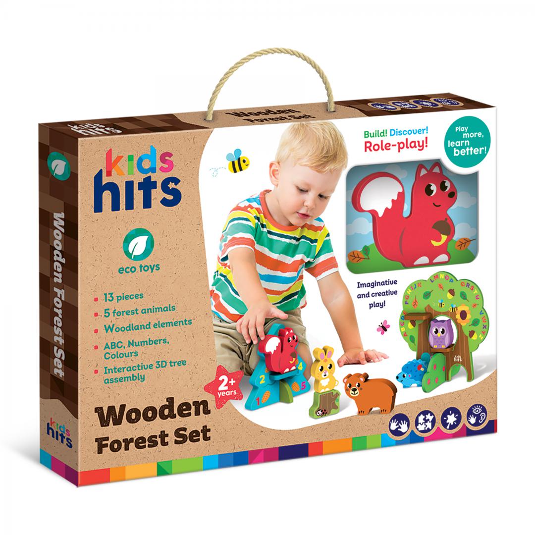 Set Animale în Padure, Jucarie Lemn — Kids Hits