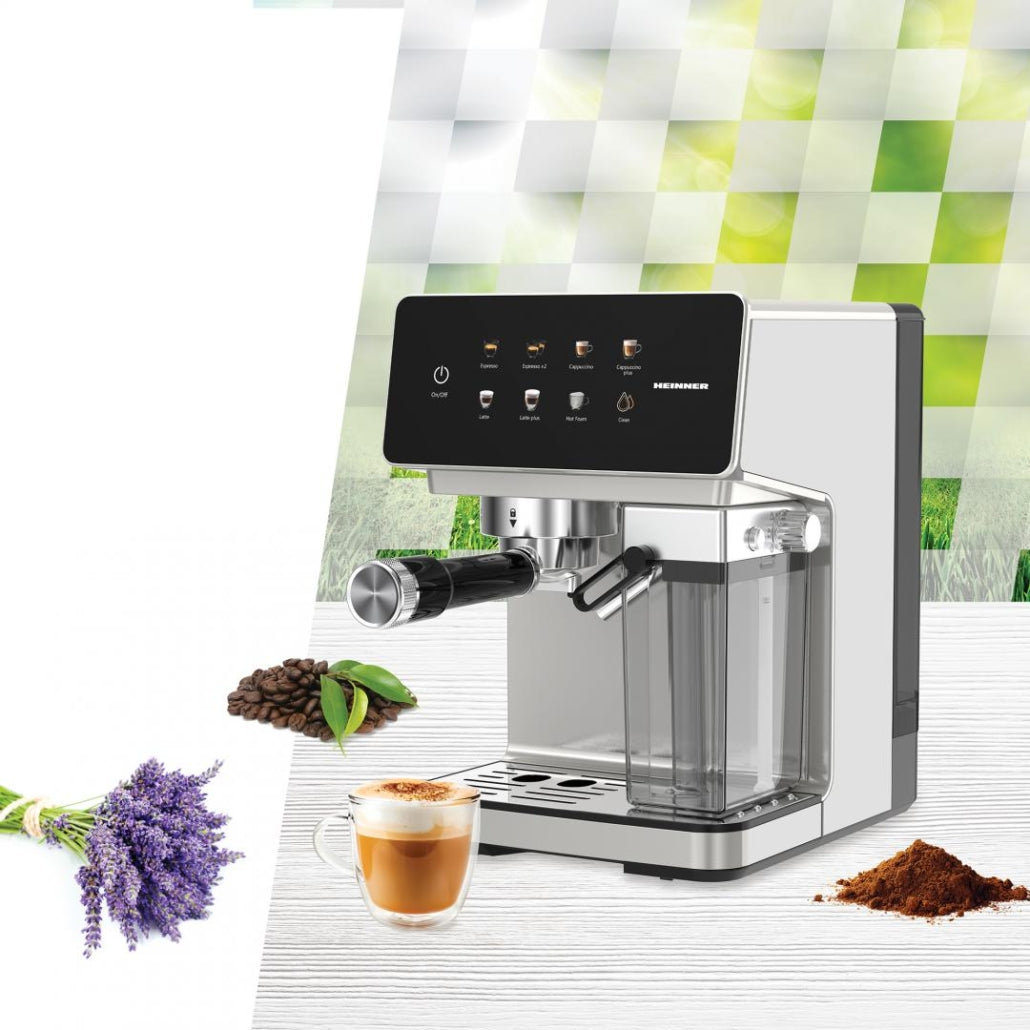[RESIGILAT] Espressor Manual Heinner HEM-LK20DMLK | 20 Bar, 1.2L, Display Digital, Inox