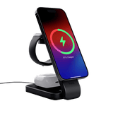 Trust Stand de incarcare 3-in-1 Trust Viro, putere intrare 20W, interfata USB- C, compatibil cu produsele din brandul Apple: iPhone (12 si modele mai noi), Airpods si Apple Watch, negru