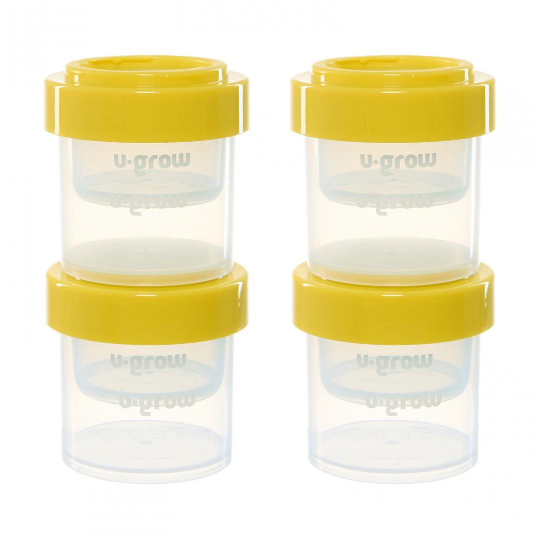Set 8 Recipiente cu Capac pentru Stocare Hrana Copii, 4*80ml + 4*220ml, U-grow