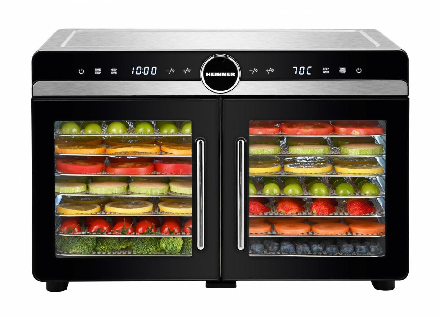 Heinner Deshidrator Deshidrator Heinner DualDry Elite HFD-KDDB1400BKSS | 1400W, 14 Tavi, Dublu Compartiment