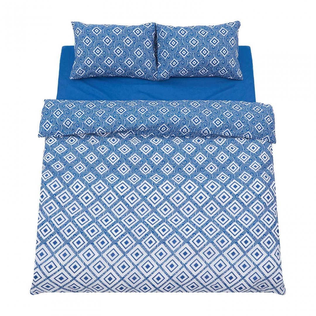 Heinner Lenjerie de pat Lenjerie de Pat Heinner HR-DBL132-BLU | Dubla, 100% Bumbac, 4 Piese, Albastru