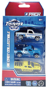 Macheta Die Cast, Set 3 Camionete, Scara 1/64, 7.5CM, Diverse Modele și Culori- Bleu, Portocaliu, Albastru, Turquoise, Galben, Rosu, Roz, Verde, Turqu