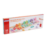 Joc Puzzle din Lemn, 4 în 1, 35 de Piese, Momki