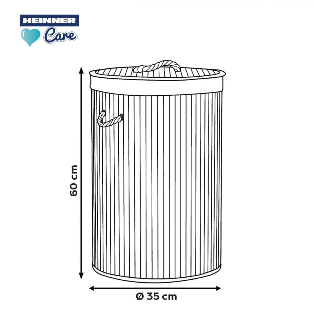 Heinner Cos de rufe Cos de Rufe Heinner HR-FM-CR30 | Bambus, Rotund, 35x60 cm, 55L