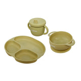 Set Diversificare 3 Piese Silicon : Bol, Farfurie și Cana cu Cioc, Olive, U-grow