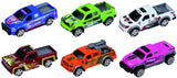 Macheta Die Cast, Set 3 Camionete, Scara 1/64, 7.5CM, Diverse Modele și Culori- Bleu, Portocaliu, Albastru, Turquoise, Galben, Rosu, Roz, Verde, Turqu