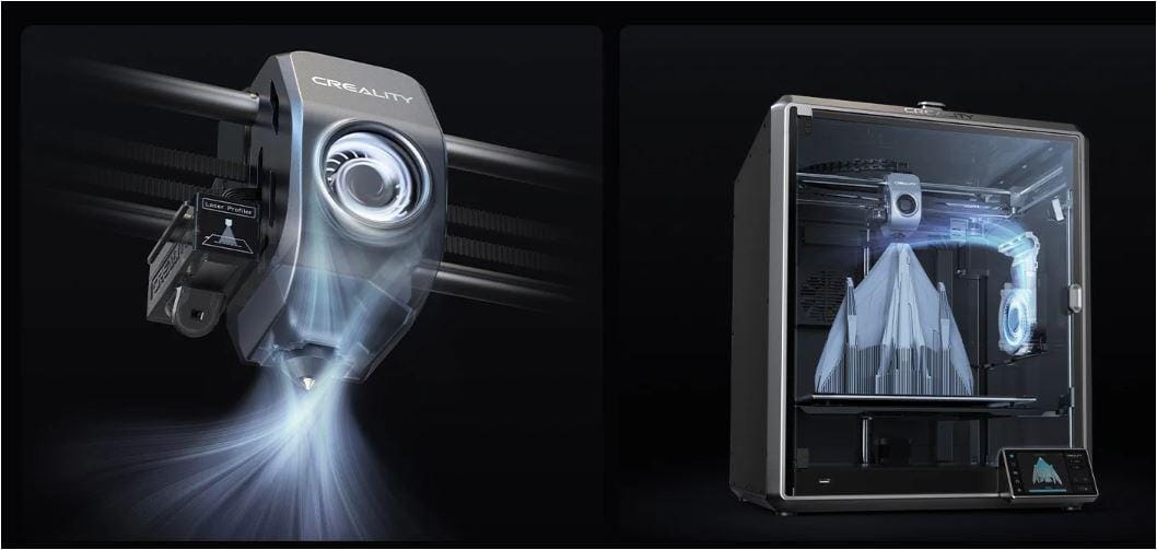 Imprimanta 3D Creality K1 MAX, Tehnologie FDM, viteza printare 600mm/s, Precizie 100 +/-0.1mm, Diametru filament: 1.75mm, tip filament compatibil: ABS/PLA/PETG/PET/TPU/PA/ABS/ASA/PC/PLA-CF/PA-CF/PET-C
