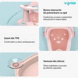 Scaun Baie Bebe cu Ghidon, Spatar Reglabil, Roz Pal, U-grow